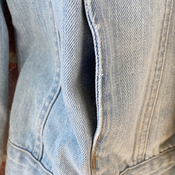 TopShop Moto Light Blue Denim Jacket 12 US - Picture 8 of 14